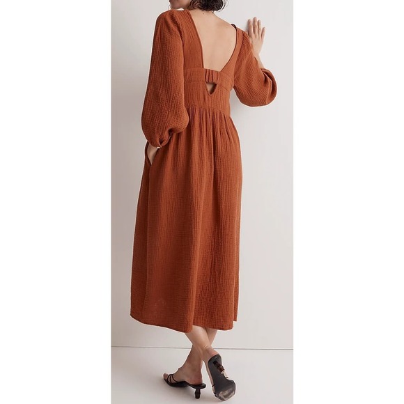 Madewell Rust Midi Dress - Picture 2 of 10